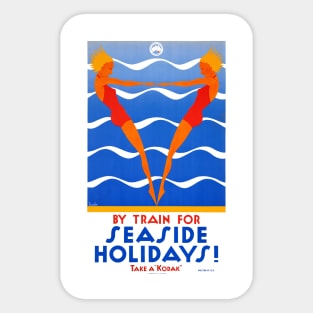 Vintage Travel Poster Australia Seaside Holidays Sticker